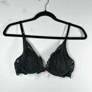 Victorias Secret Very Sexy lace gray push up without padding Bra size 34B